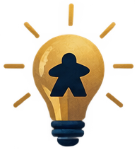 A meeple inside a glowing new idea