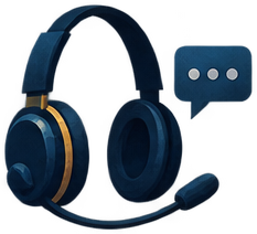 A gaming headset and chat message