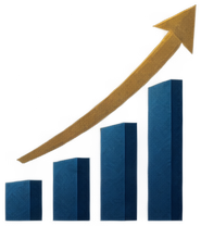 A rising growth chart