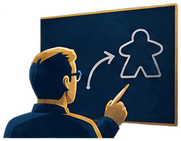Learning game design at a chalkboard